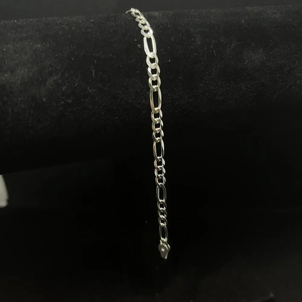 Esclava De Plata 925 Con Tejido Figaro,925 Silver Bracelet 7 Inch